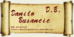 Danilo Busančić vizit kartica